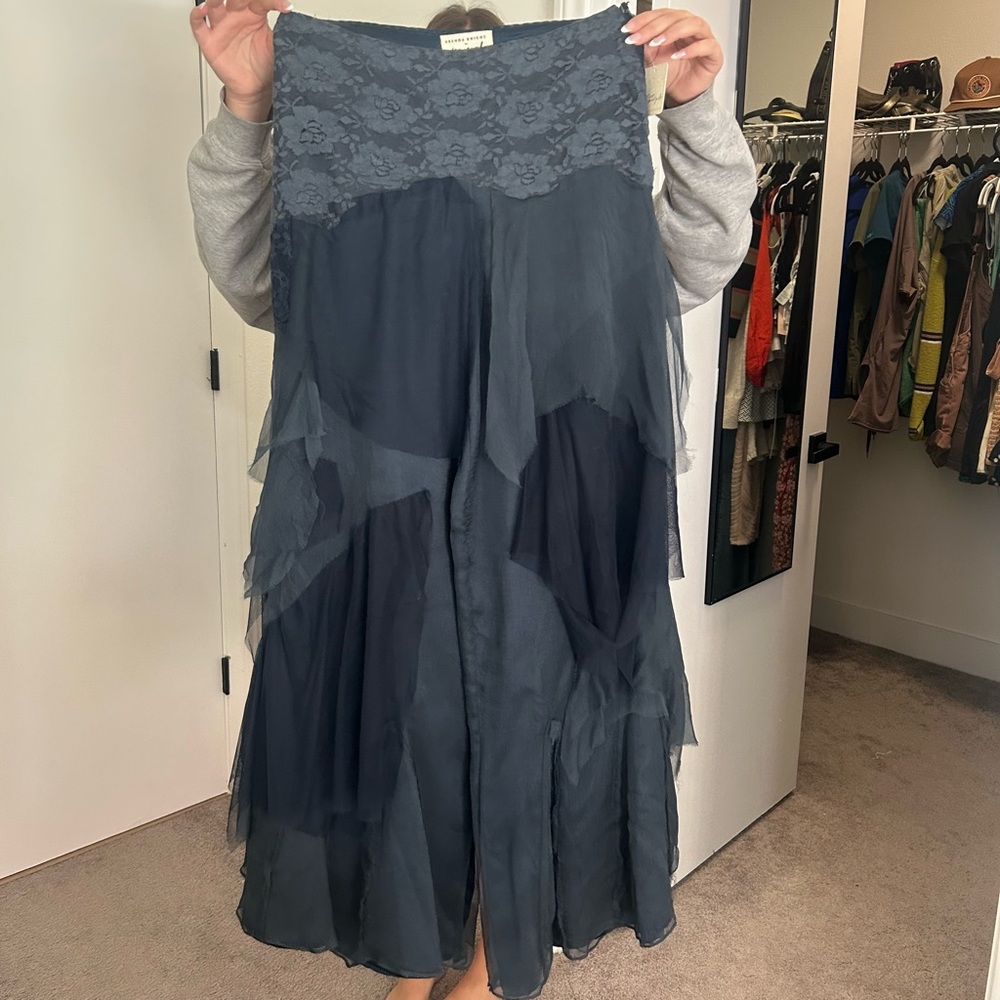 Free People Navy Wide Leg Pants